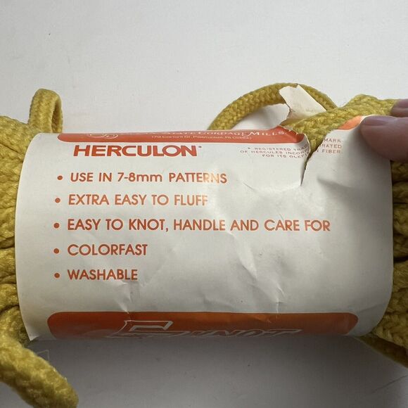 Vintage EZ Knot Braided Macrame Cord Polypropylene Herculon 50 Yds Yellow - Picture 6 of 6
